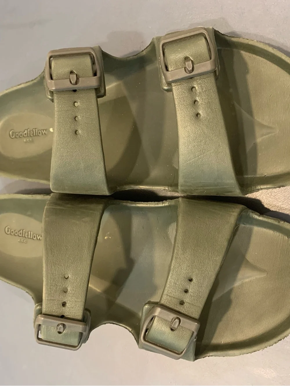 Goodfellow & Co Men's Olive Green Double-Buckle Slide Sandals